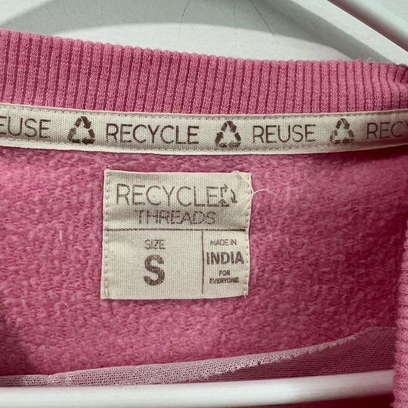 Pink Sweatshirt with Flower Embroidery - Picture 3 of 5